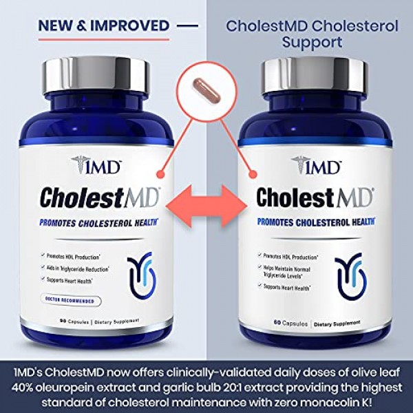 1MD CholestMD - Support Healthy HDL & LDL Cholesterol Levels, Boo...