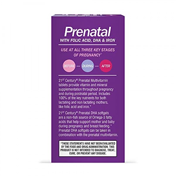 21st Century Prenatal with DHA, Tablets and Softgels, 120 Count