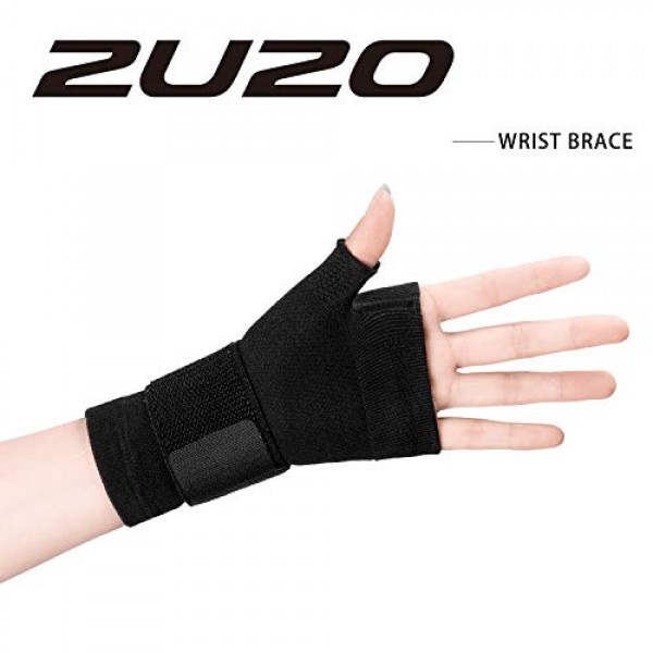 2U2O Wrist Thumb Support Sleeve - Compression Hand Brace with Ela...