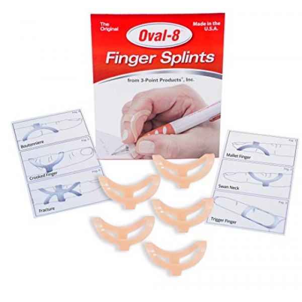 3-Point Products Oval-8 Finger Splint Size 8 Pack of 5