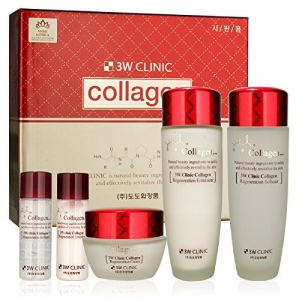 3W Clinic Collagen Skin Care 3 Set : Softener150ml,Emulsion150...