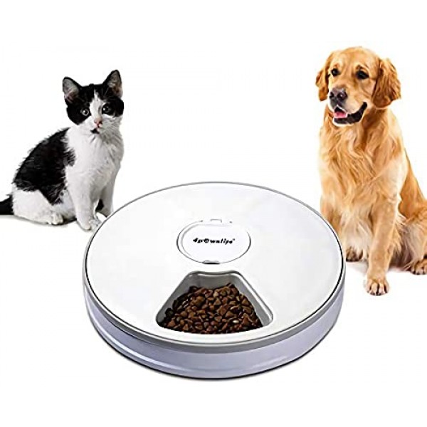 4pawslife 6 Meal Automatic Pet Feeder Food Dispenser with Digital...
