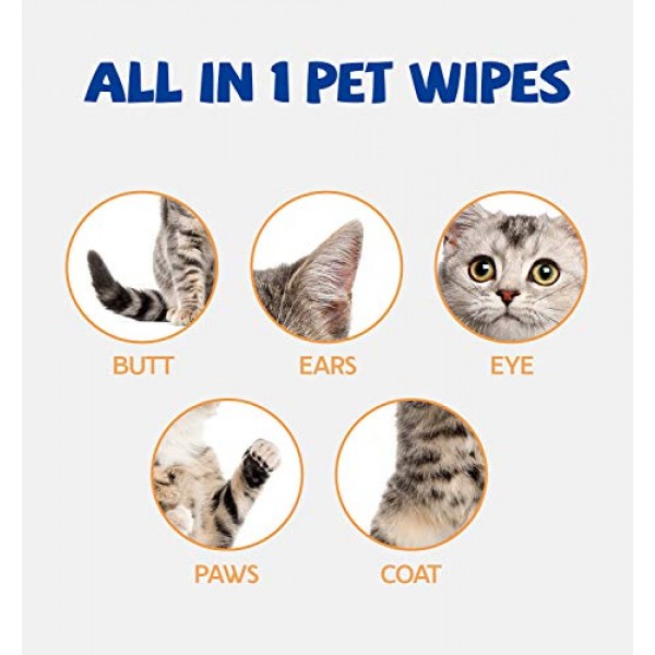 690GRAND Pet Wipes for Dogs and Cats, Premium Large Thick Soft Na...