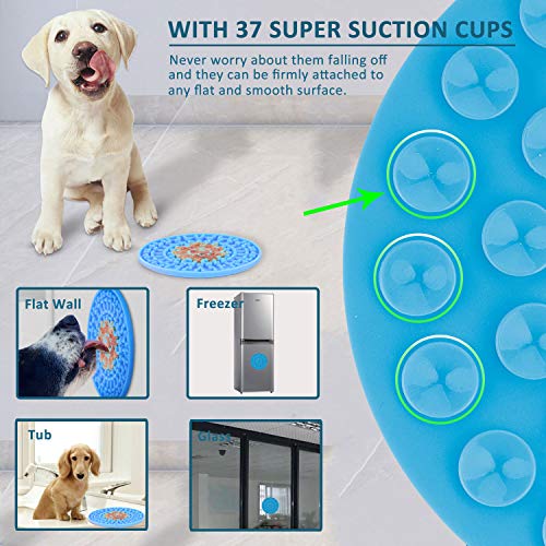 7SUOKITO 2 Pack Dog Lick Mats with a Silicone Spatula, Slow Feede...