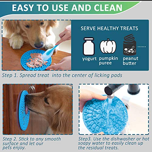7SUOKITO 2 Pack Dog Lick Mats with a Silicone Spatula, Slow Feede...