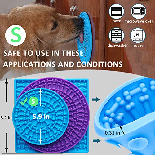 7SUOKITO 2 Pack Dog Lick Mats with a Silicone Spatula, Slow Feede...
