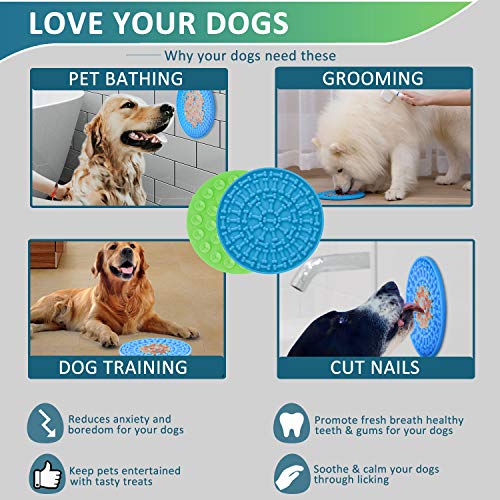7SUOKITO 2 Pack Dog Lick Mats with a Silicone Spatula, Slow Feede...