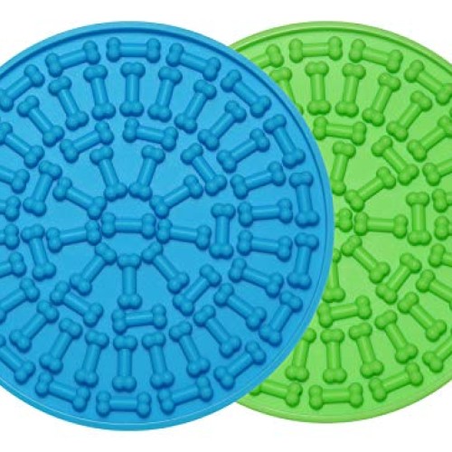 7SUOKITO 2 Pack Dog Lick Mats with a Silicone Spatula, Slow Feede...