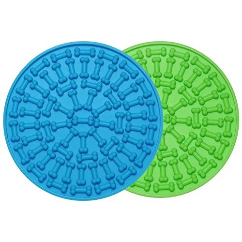 7SUOKITO 2 Pack Dog Lick Mats with a Silicone Spatula, Slow Feede...