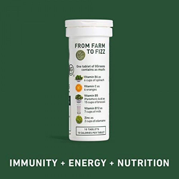 8Greens Immunity and Energy Effervescent Tablets - Packed with 8 ...