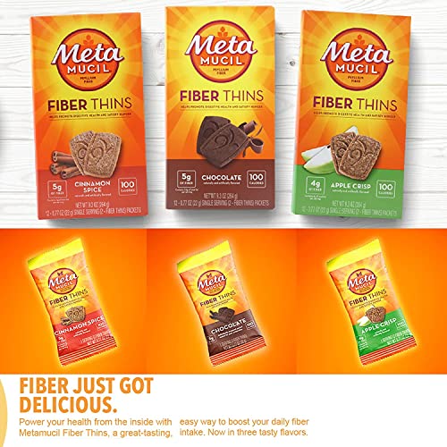Metamucil Fiber Thins Digestive Health Support Psyllium Fiber Bar...