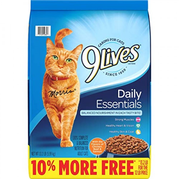 9Lives Daily Essentials Salmon Chicken & Beef Cat Food, 13.2 lb