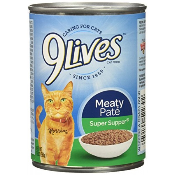 9Lives Meaty Paté Super Supper Wet Cat Food, 13 Oz Cans Pack Of 12