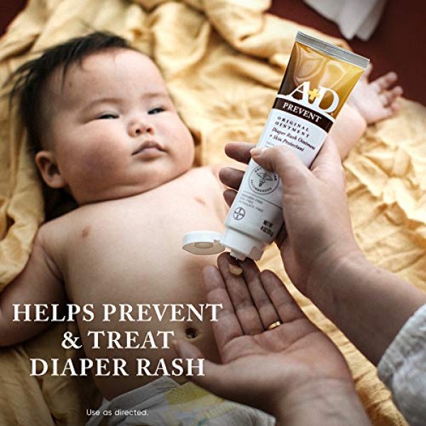 A+D Original Diaper Rash Ointment, Skin Protectant With Lanolin a...