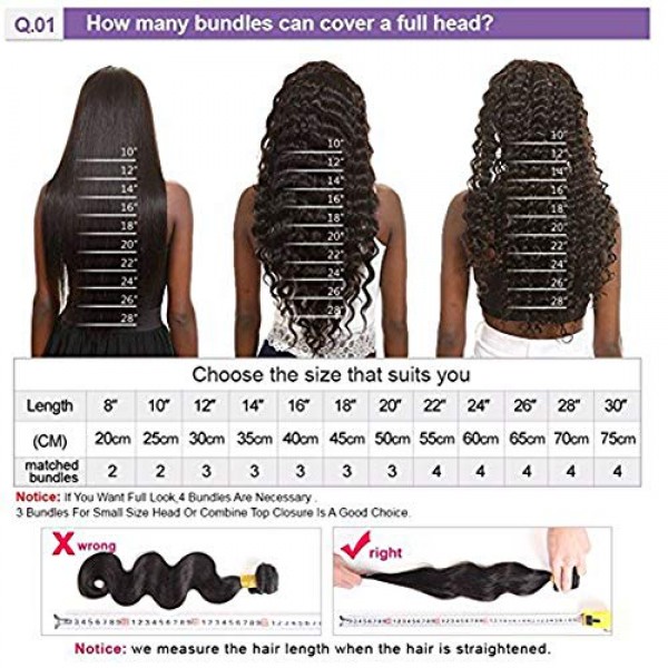 Aatifa 9A Brazilian Deep Wave 3 Bundles Human Hair with 4X4 Free ...