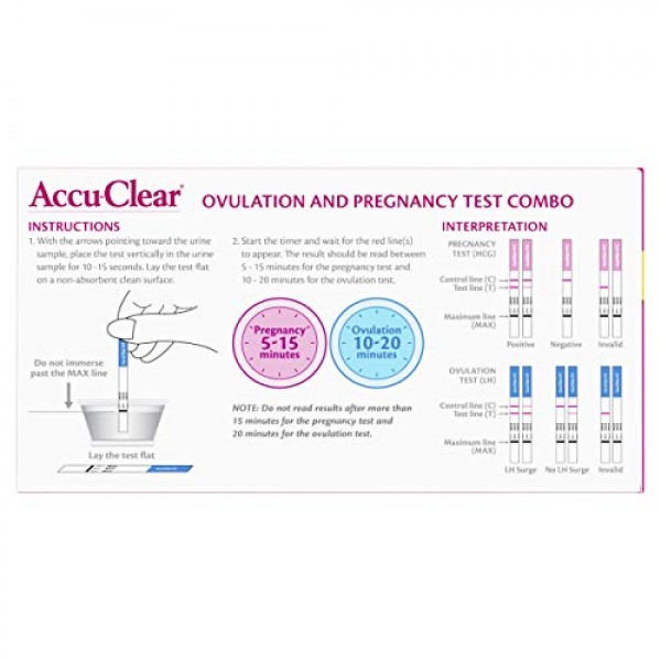 Accu-Clear 50 Ovulation and 20 Pregnancy Test Strips Over 99% Acc...