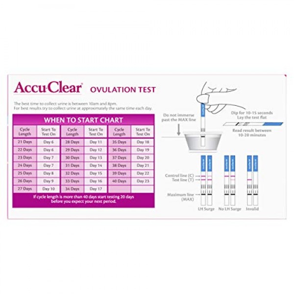 Accu-Clear Ovulation Test Strips Predictor Kit– Over 99 Accurate1...