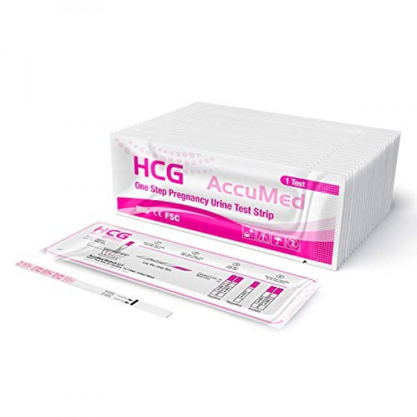 AccuMed Pregnancy Test Strips, 25-Count Individually Wrapped Preg...