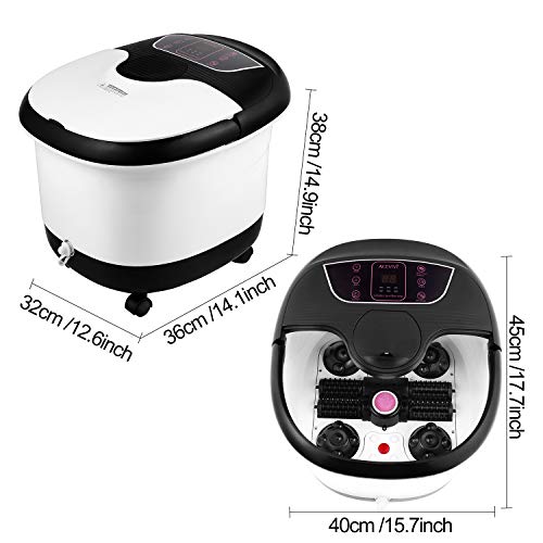 ACEVIVI Foot Spa Bath Massager with Heat, Bubble Jets, Motorized ...