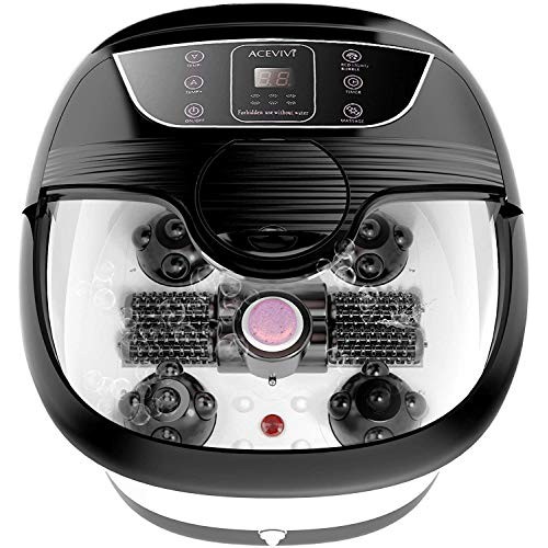 ACEVIVI Foot Spa Bath Massager with Heat, Bubble Jets, Motorized ...