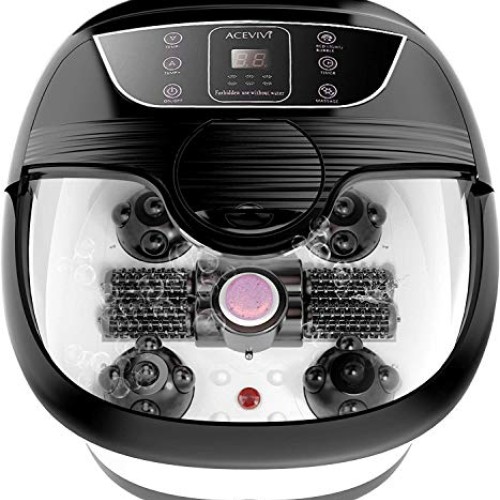 ACEVIVI Foot Spa Bath Massager with Heat, Bubble Jets, Motorized ...