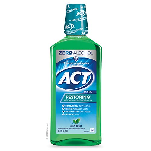 ACT Restoring Zero Alcohol Fluoride Mouthwash, Strengthens Tooth ...