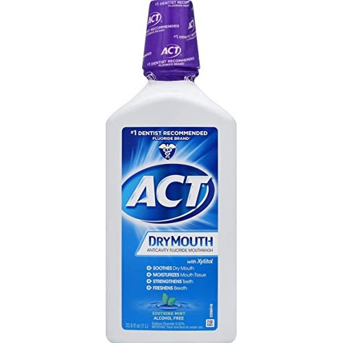 ACT Total Care Dry Mouth Rinse, Soothing Mint, 33.8 fl oz - 2pc