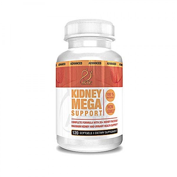 Actif Kidney Mega Support with 10+ Advanced Factors, Non-GMO, Fas...