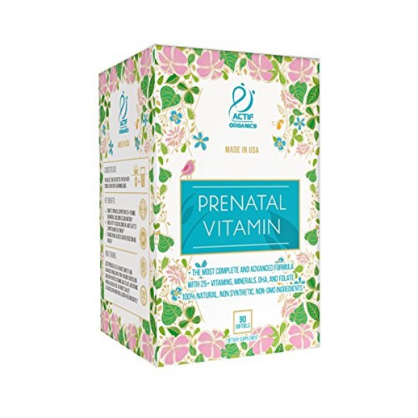 Actif Organic Prenatal Vitamin with 25+ Organic Vitamins, 100% Na...