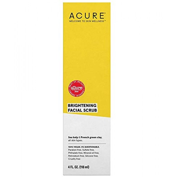 Acure Organics Brightening Facial Scrub, Argan Stem Cell and Chlo...