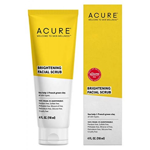 Acure Pore Clarifying & Brightening Facial Scrub and Exfoliator B...