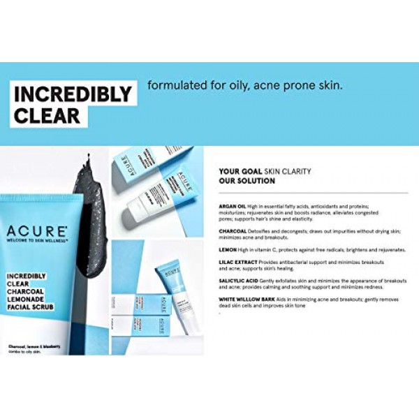 Acure Incredibly Clear Charcoal Lemonade Mask | For Oily to Norma...
