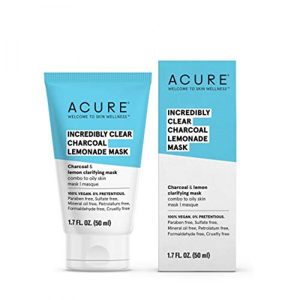 Acure Incredibly Clear Charcoal Lemonade Mask | For Oily to Norma...