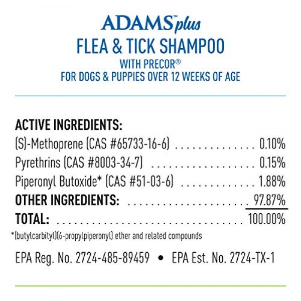 Adams Plus Flea & Tick Shampoo with Precor 12 Ounces