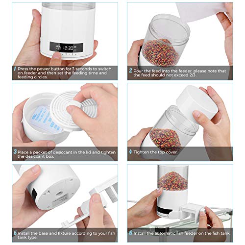 ADSRO Automatic Fish Feeder, Fish Food Dispenser Digital Feeding ...