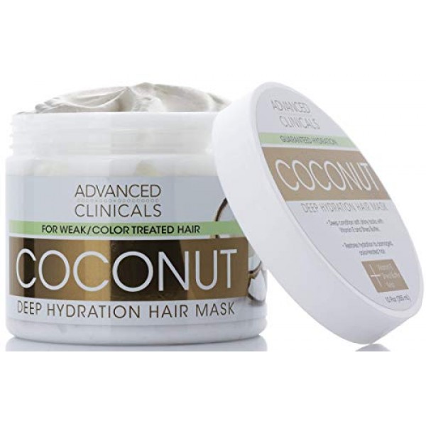 Advanced Clinicals Coconut Oil Deep Hydration Hair Repair Mask. M...