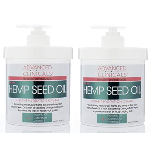 Advanced Clinicals Hemp Seed Lotion. Hemp seed oil cream for dry,...