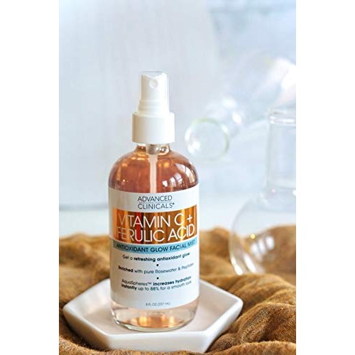 Vitamin C + Ferulic Acid Antioxidant Glow Face Mist Spray Skin Re...