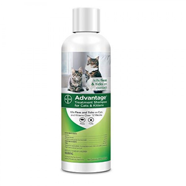 Advantage Flea and Tick Treatment Shampoo for Cats and Kittens, 8 oz