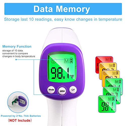 Forehead Thermometer No-Contact Digital Infrared Thermometer with...