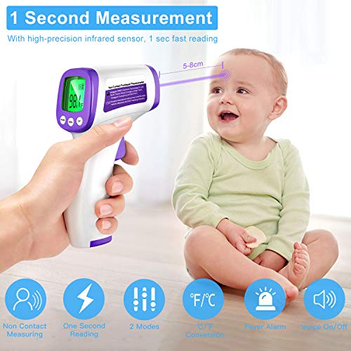 Forehead Thermometer No-Contact Digital Infrared Thermometer with...