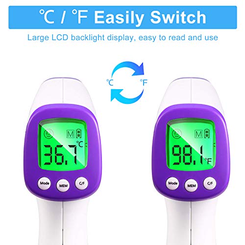 Forehead Thermometer No-Contact Digital Infrared Thermometer with...
