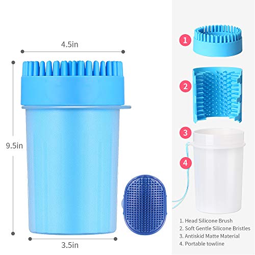 Aerb 2021 Upgrade Dog Paw Cleaner, Portable Pet Cleaner Cup wit...