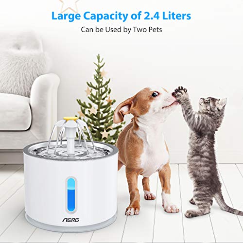 Aerb Cat Water Fountain, Pet Water Fountain: Cat Fountain Ultra-Q...