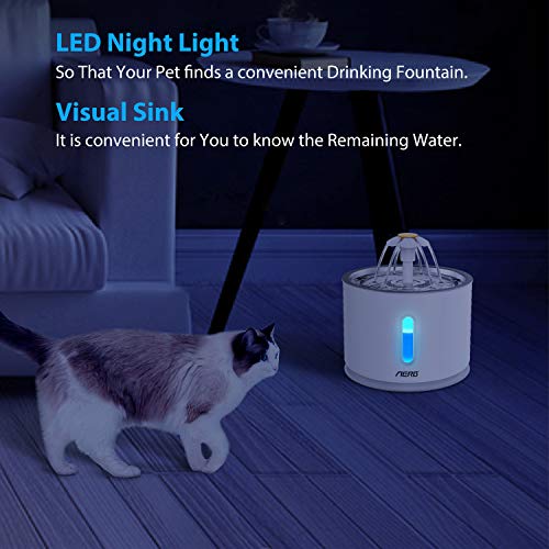 Aerb Cat Water Fountain, Pet Water Fountain: Cat Fountain Ultra-Q...