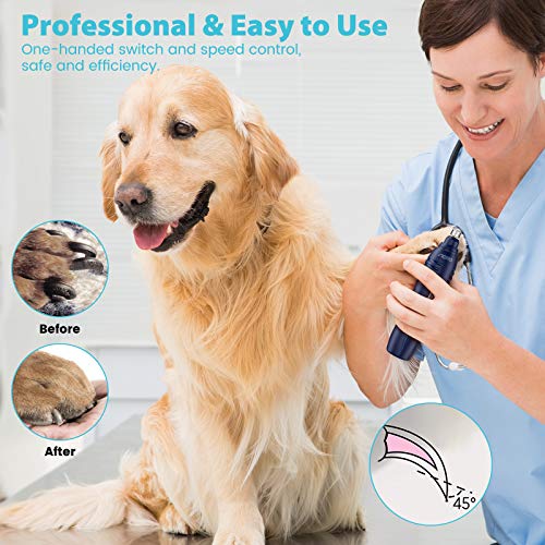 Aerb Dog Nail Grinder Clipper, Professional 2-Speed Rechargeable ...