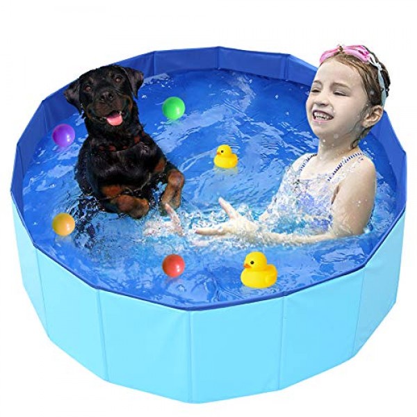 AERZETIX Plastic Dog Swimming Pool, Outdoor Kiddie Pool, Dog Bath...