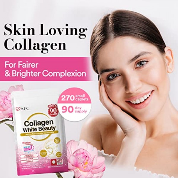 AFC Japan Collagen White Beauty with Marine Collagen Peptide, Glu...