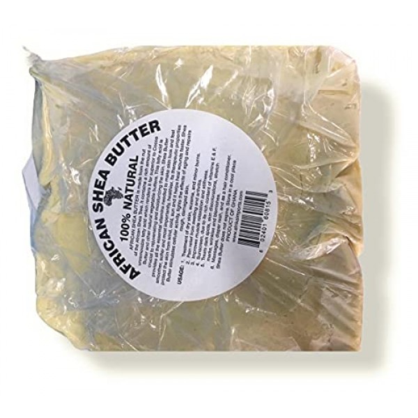 afrimports African Shea Butter 100% Natural, White, 10 lb.