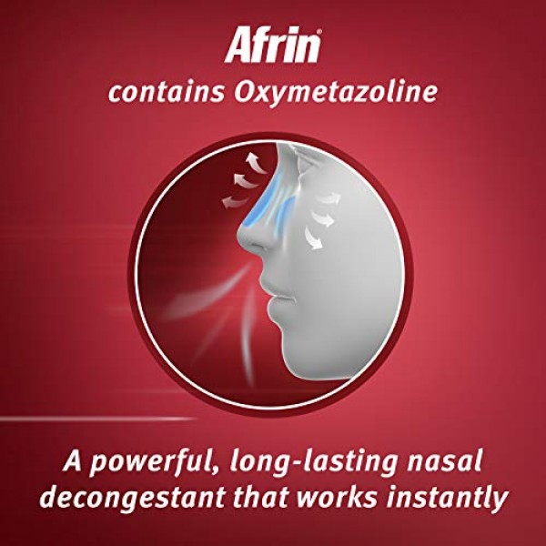 Afrin No Drip Extra Moisturizing 12 Hour Nasal Congestion Relief ...